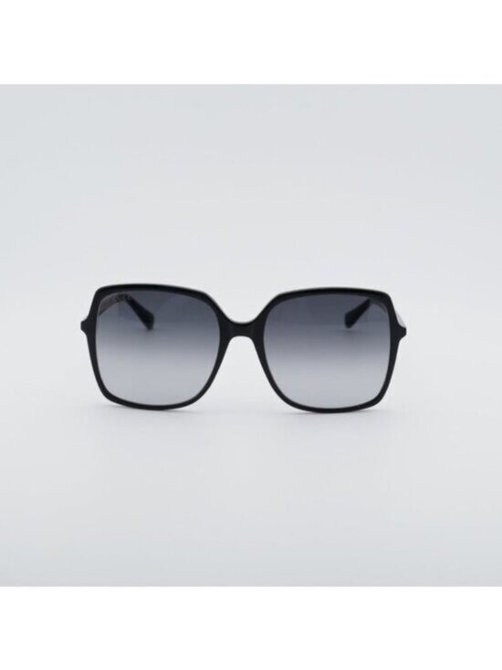 Gucci GG0544S 007 Sunglasses Shiny Black Square Frame, Grey Gradient Lenses main image 8